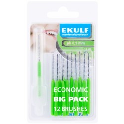 Межзубные ершики Ekulf ph 0,9 мм зеленые 12 шт