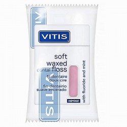 Мягкая зубная нить Vitis с фтором и мятой (розовая) в п/э упаковке 50 м