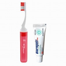 Дорожный набор FoxyDent Protection (Зубная щетка красная + Зубная паста Biorepair 15 мл)