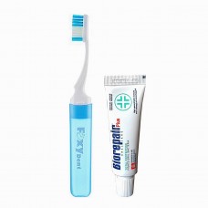 Дорожный набор FoxyDent Protection (Зубная щетка синяя + Зубная паста Biorepair 15 мл)