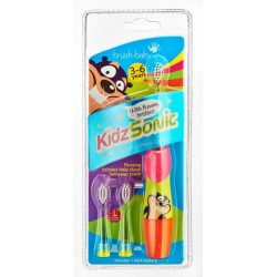 Звуковая зубная щетка Brush-Baby KidzSonic от 3 до 6 лет красная