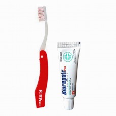 Дорожный набор FoxyDent Total (Зубная щетка красная + Зубная паста Biorepair 15 мл)