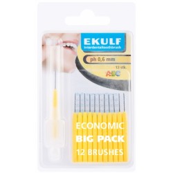 Межзубные ершики Ekulf ph 0,6 мм желтые 12 шт